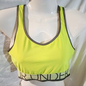 Under Armour neon yellow sports bra medium